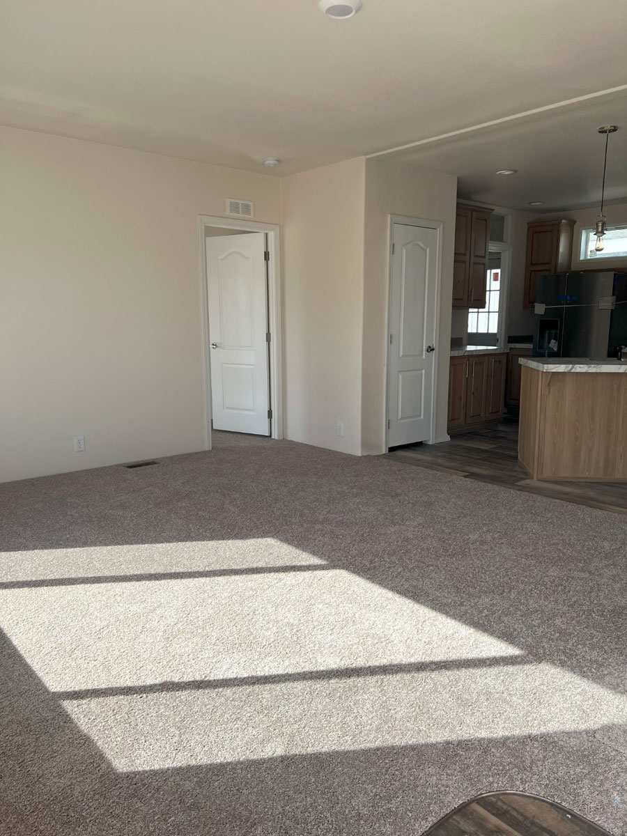 Spacious, open living room in the Fleetwood Hauser home