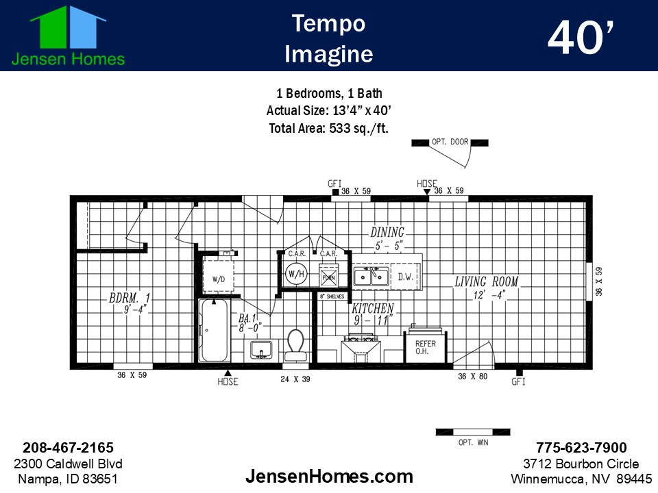 Efficient floor plan in the Tempo Imagine manufactured home