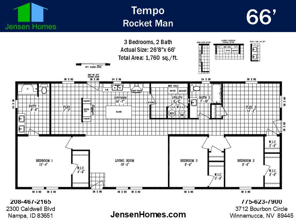 Open-concept floor plan for comfortable living in Rocket Man.