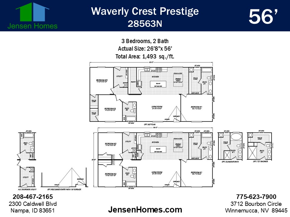 Floor plan of The Sunbeam by Fleetwood Homes in Nampa