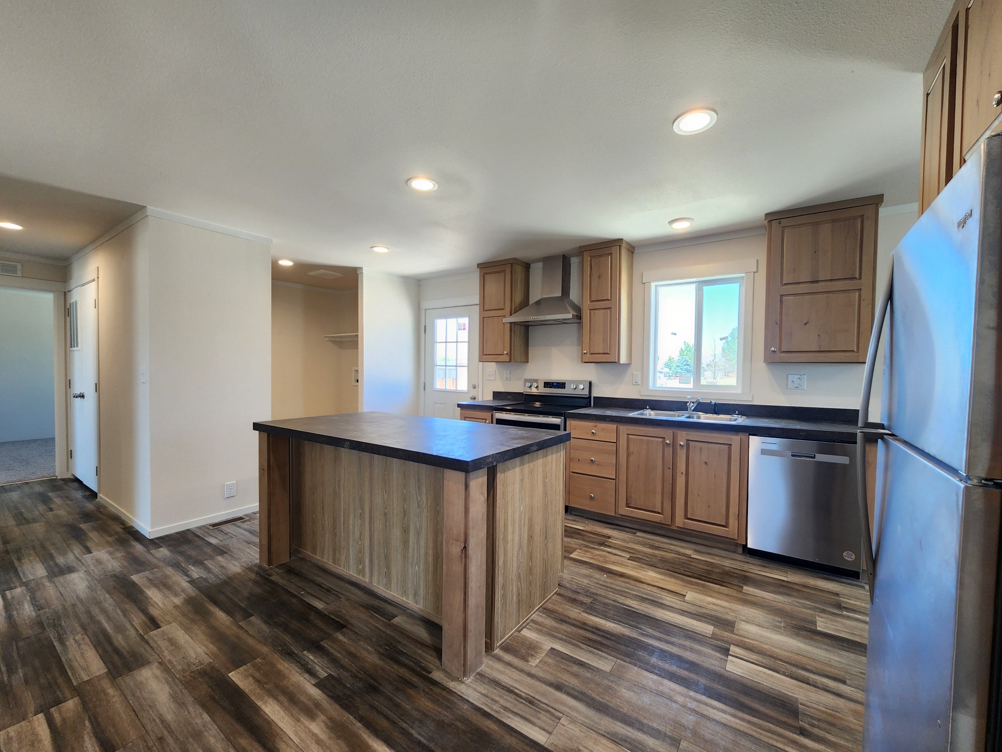 Plenty of light and counter space in this Rhythm by Fleetwood Homes.